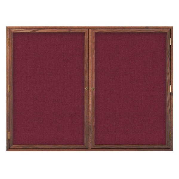 United Visual Products Double Door Indoor Enclosed Easy Tack Bo UV303EZ-GREEN-BRONZE